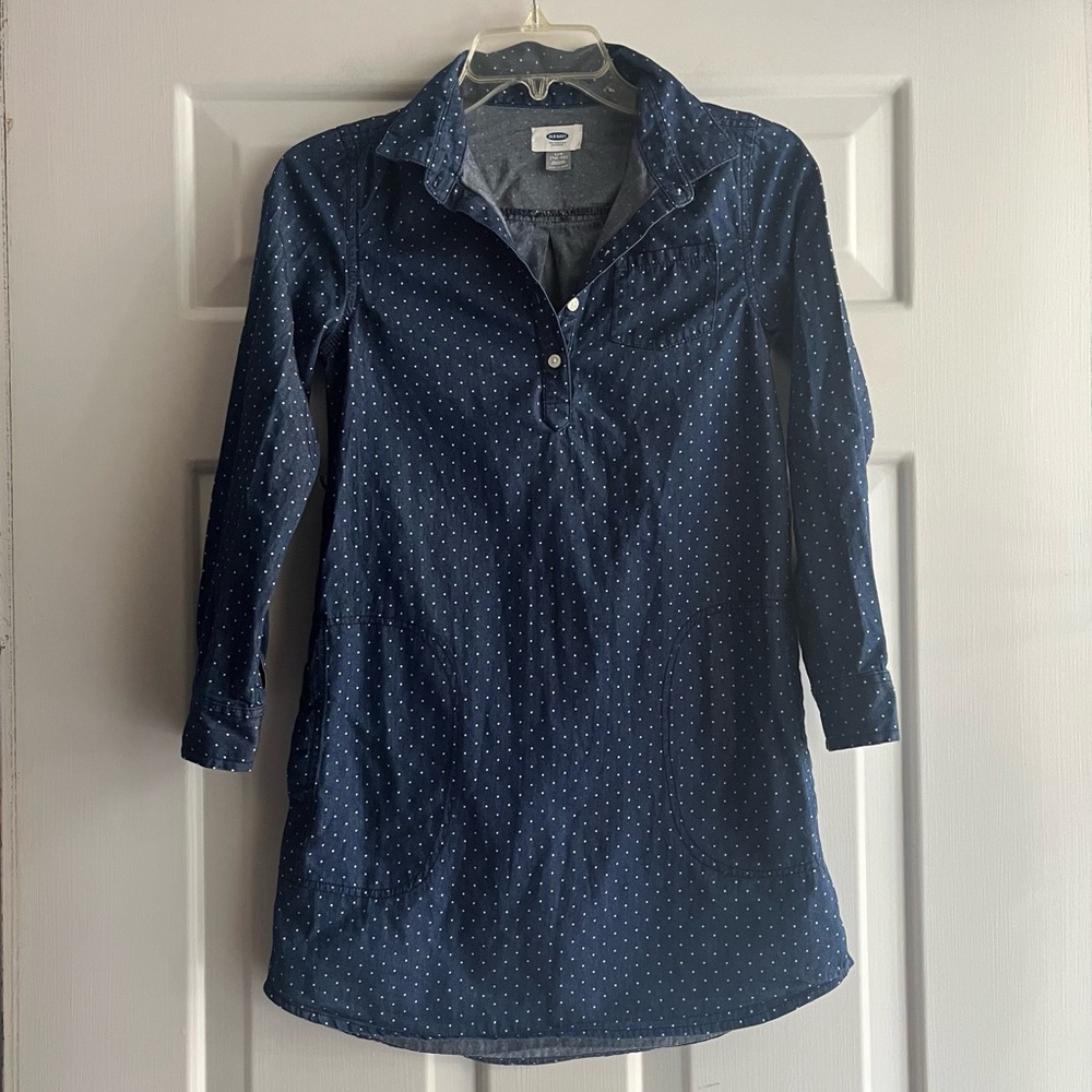 Old Navy Girls Polka Dot Shirt Dress Size L 10/12